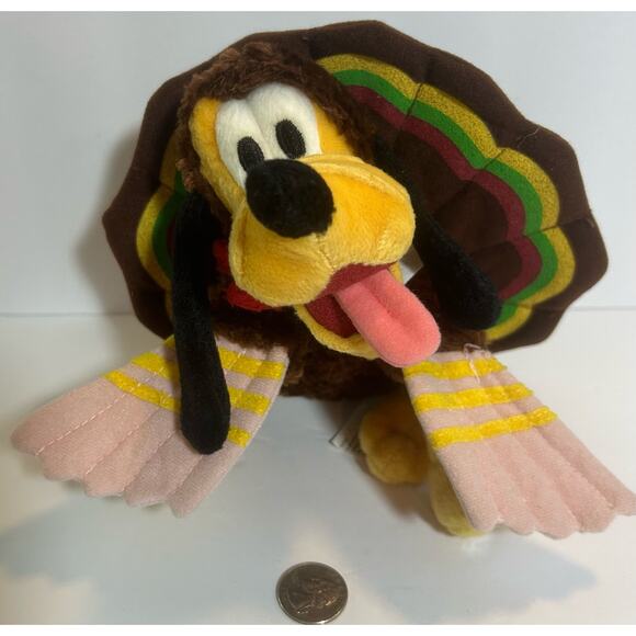 NWT! Disney Parks Edition Pluto Bean Bag Thanksgiving Turkey 2002 - Picture 9 of 9